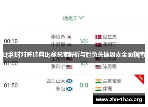 比利时对阵瑞典比赛深度解析与胜负关键因素全面指南